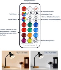 VARICART GU10 LED Izzó, 5W Szabályozható RGB Színváltós Spotlámpa, Távirányítóval, 3000K Meleg Fehér, 450 Lumen, 50W Ekvivalens, Otthoni Dek 6