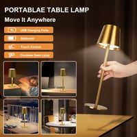 VARICART LED Asztali Lámpa Szett, 2db Vezeték Nélküli Érintésvezérelt, USB-C Tölthető, 3 Színhőmérséklet, Állítható Magasság, IP54 Vízálló,  5