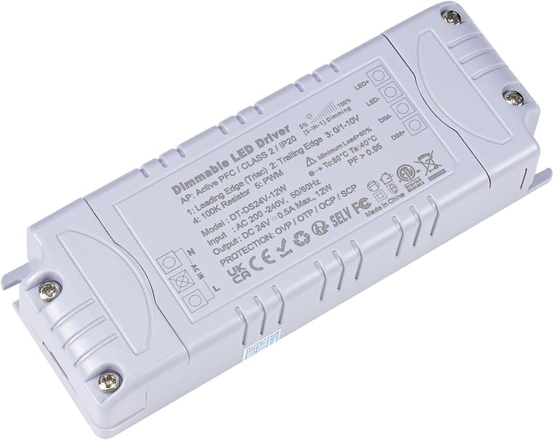 VARICART LED Tápegység 24V Dimmerelhető 12W 230V-ról 24V DC-re Transzformátor MR16 GU5.3 LED Világításhoz Stabil Feszültség
