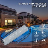 VARICART LED Transzformátor 12V 100W IP67 Vízálló Tápegység - Fényerőszabályozható LED Meghajtó 230V-ról 12V DC-re LED Szalagokhoz 6