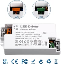 VARICART LED Transzformátor 24V 30W - Kompakt Tápegység 230V-ról 24V DC 1250mA - LED Szalagokhoz, G4, MR11, MR16 Izzókhoz 3