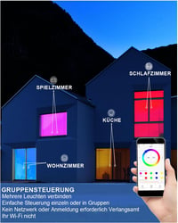 VARICART RGB LED Süllyesztett Spotlámpa Szett - 6 db Bluetooth Okos Mennyezeti Világítás, Alexa Kompatibilis, Színváltós, Szabályozható, Zen 5