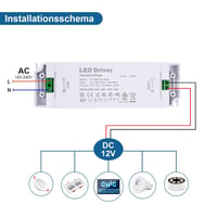 VARICART Ultra Vékony LED Transzformátor 12V 60W - Állandó Feszültségű Tápegység 230V AC - 12V DC 5A LED Szalagvilágításhoz IP44 Védelemmel 7