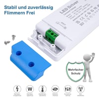 VARICART Ultra Vékony LED Transzformátor 12V 60W - Állandó Feszültségű Tápegység 230V AC - 12V DC 5A LED Szalagvilágításhoz IP44 Védelemmel 3
