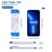 VARICART Ultra Vékony LED Transzformátor 12V 60W - Állandó Feszültségű Tápegység 230V AC - 12V DC 5A LED Szalagvilágításhoz IP44 Védelemmel 2
