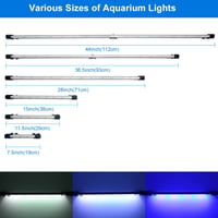 VARMHUS Ponorné akváriové osvetlenie s 3-stupňovým časovaným cyklom a stmievaním, 96 LED, 112 cm, 3 svetelné režimy, 4 farby, 10 úrovní jasu 7