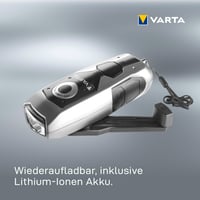 Dynamo LED ručné svietidlo VARTA s kľukou, nabíjateľné, 120 mAh Li-ion akumulátor, vodoodolnosť IPX4, nárazuvzdorné, svietidlo nabíjateľné bez batérií 5