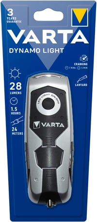 Dynamo LED ručné svietidlo VARTA s kľukou, nabíjateľné, 120 mAh Li-ion akumulátor, vodoodolnosť IPX4, nárazuvzdorné, svietidlo nabíjateľné bez batérií 2