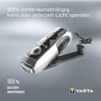 Dynamo LED ručné svietidlo VARTA s kľukou, nabíjateľné, 120 mAh Li-ion akumulátor, vodoodolnosť IPX4, nárazuvzdorné, svietidlo nabíjateľné bez batérií 4