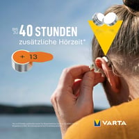 Batérie do načúvacích prístrojov VARTA typ 13 oranžové, balenie 60 ks, Power on Demand, pre načúvacie prístroje, vyrobené v Nemecku 10