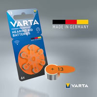 Batérie do načúvacích prístrojov VARTA typ 13 oranžové, balenie 60 ks, Power on Demand, pre načúvacie prístroje, vyrobené v Nemecku 6