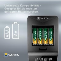 Inteligentná nabíjačka batérií VARTA LCD Smart Charger+ so 4x AA 2100 mAh batériami, individuálnym nabíjaním článkov a funkciou obnovenia kapacity 10