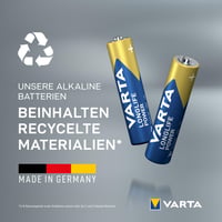 Baterii alcaline VARTA Longlife Power AAA, 20 buc (16+4) - 1,5V, pentru jucării, mouse wireless, lanternă, fabricate în Germania 4