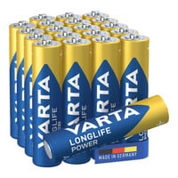 Baterii alcaline VARTA Longlife Power AAA, 20 buc (16+4) - 1,5V, pentru jucării, mouse wireless, lanternă, fabricate în Germania 1