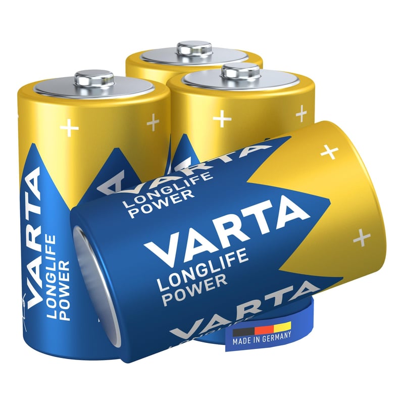 Baterii alcaline VARTA Longlife Power mărimea D, 1,5V - Mono, 4 bucăți