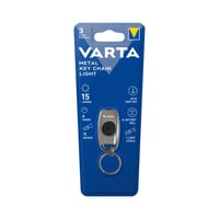Lanternă breloc LED VARTA Metal Key Chain Light - cu 2 baterii CR2016, 2 moduri de iluminare, aliaj de zinc argintiu, lanternă ultra-compactă pentru chei 2
