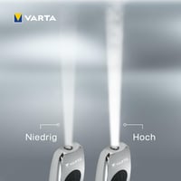 Lanternă breloc LED VARTA Metal Key Chain Light - cu 2 baterii CR2016, 2 moduri de iluminare, aliaj de zinc argintiu, lanternă ultra-compactă pentru chei 6