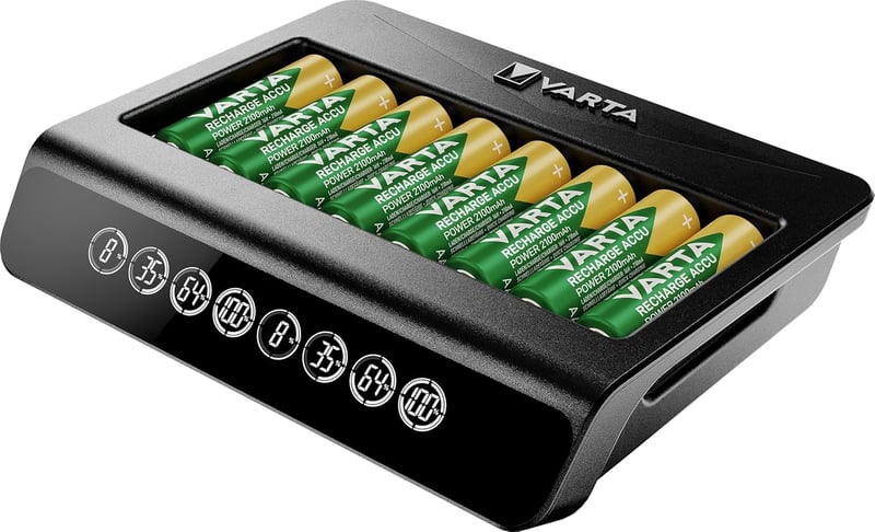 VARTA Multi Charger+ 8 részes akkumulátor töltő AA AAA 9V elemekhez - Single, LCD Multi Charger+