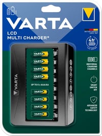 VARTA Multi Charger+ 8 részes akkumulátor töltő AA AAA 9V elemekhez - Single, LCD Multi Charger+ 2