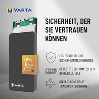 VARTA Power Bank 20000 mAh, 4 portos gyorstöltő, USB-C, Micro USB, telefon és tablet töltéshez - 1 pc, 20,000 mAh 6