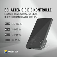 VARTA Power Bank 20000 mAh, 4 portos gyorstöltő, USB-C, Micro USB, telefon és tablet töltéshez - 1 pc, 20,000 mAh 8