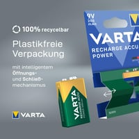 Acumulator VARTA Recharge Accu Power 9V, reîncărcabil, 200 mAh, 1 bucată, fără efect de memorie, preîncărcat, gata de utilizare 4