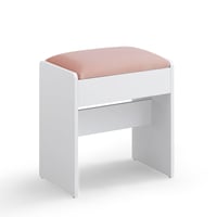 Scaun de machiaj VASAGLE din colecția Kailyn, tapițat, din catifea, scaun pentru masă de toaletă, alb și roz, cu picioare antiderapante, pentru dormitor 1