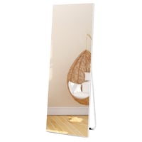 Vasemouh 150x51 cm Álló Tükör Fehér PVC Kerettel - Edzett Üveg Teljes Alakos Tükör Hálószobába, Nappaliba, Előszobába vagy Fürdőszobába 1