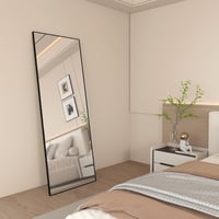 Vasemouh 165x60 cm Teljes Alakos Tükör Fekete Kerettel - Nagyméretű Fali vagy Álló Tükör Hálószobába, Nappaliba 5