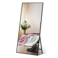 Vasemouh 165 x 60 cm Ogledalo Puno Tijelo s Crnim Okvirom - Veliko Zidno ili Samostojeće Ogledalo za Spavaću Sobu, Dnevni Boravak 1