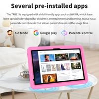 Detský tablet VASOUN TAB11, 10", Android 14, 128 GB, rodičovská kontrola, duálny fotoaparát – ružový 4