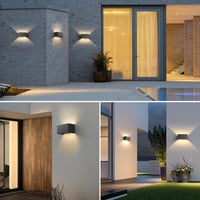 vatato 24W vanjska zidna svjetiljka sa senzorom pokreta, IP65, 3000K toplo bijeli LED, aluminij, podesiv snop svjetlosti, antracit, za hodnike i staze, 1 kom 3