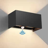 vatato 24W vanjska zidna svjetiljka sa senzorom pokreta, IP65, 3000K toplo bijeli LED, aluminij, podesiv snop svjetlosti, antracit, za hodnike i staze, 1 kom 1