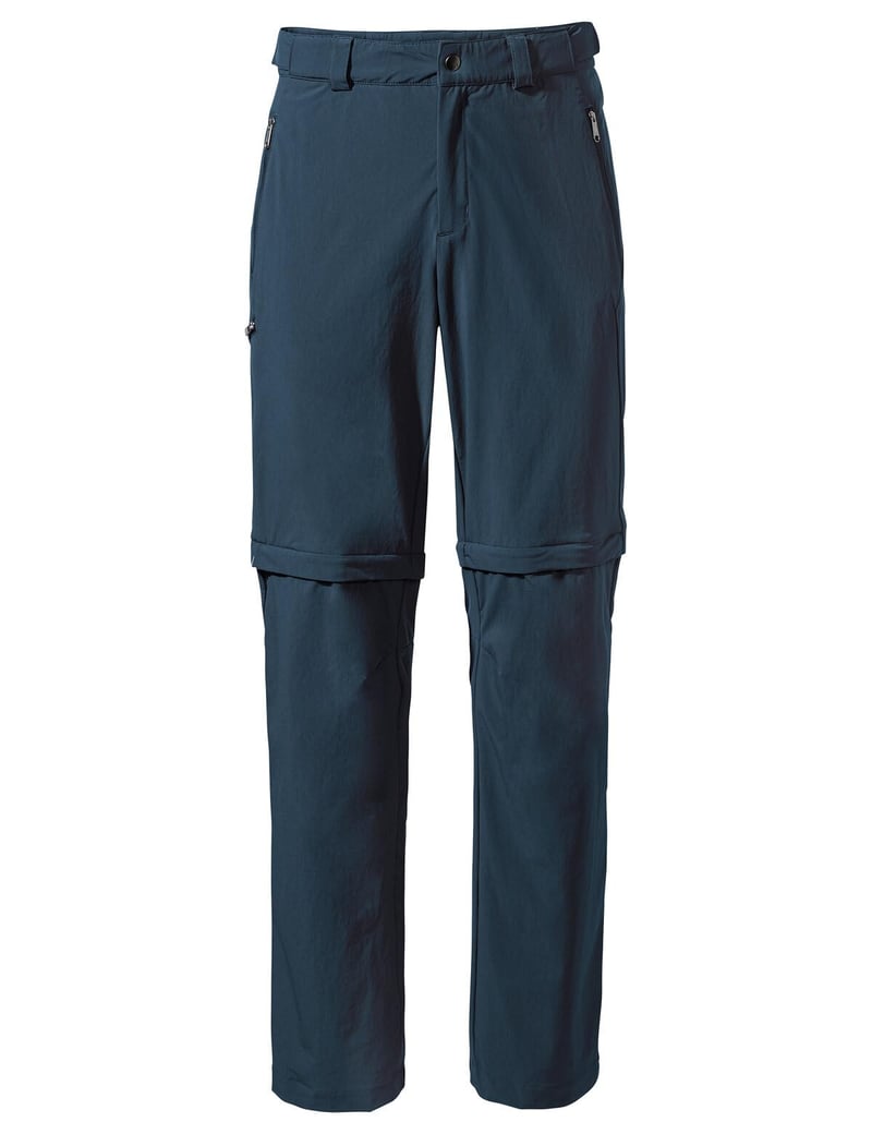 Pantaloni de drumeție pentru bărbați VAUDE Farley Stretch T-Zip Pants III cu picioare detașabile - Dark Sea, mărimea 50-Long, pantaloni de trekking elastici, cu uscare rapidă