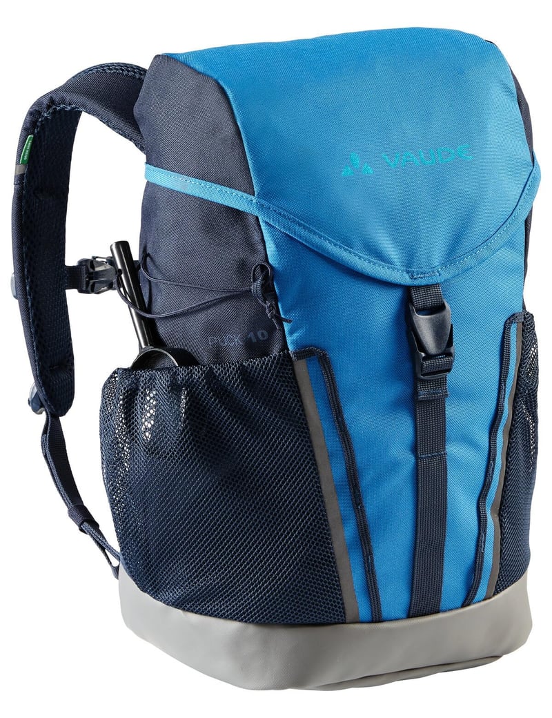 Detský turistický batoh VAUDE Puck s pláštenkou, 10 l – modrý/eclipse