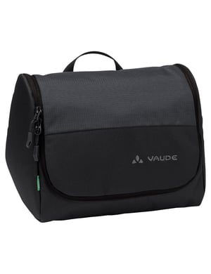 VAUDE WegaWash podstavljena kozmetička torbica s integriranim ogledalom, držačem za četkicu za zube i kukom za vješanje, 7 litara, 26 cm, crna