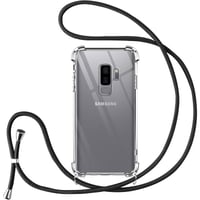 Priehľadný silikónový kryt Vauki na Samsung Galaxy S9 Plus so šnúrkou na krk - priehľadný 1