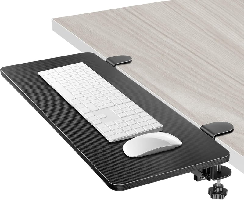 VAYDEER Ergonomikus Asztal Kiterjesztés Egér Billentyűzet Tálcával Fekete