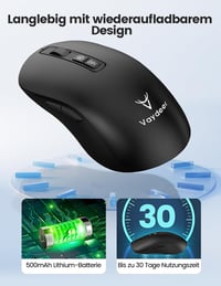 VAYDEER Gaming Mouse Jiggler 2-in-1 Wireless Egér 2.4GHz Bluetooth 3200 DPI 6