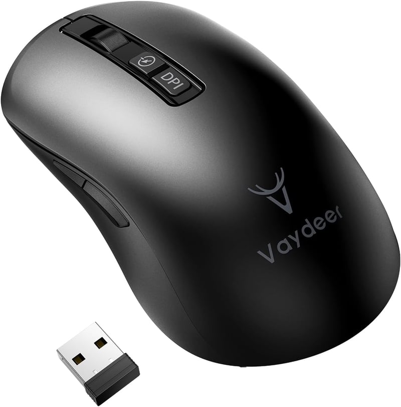 VAYDEER Gaming Mouse Jiggler 2-in-1 Wireless Egér 2.4GHz Bluetooth 3200 DPI