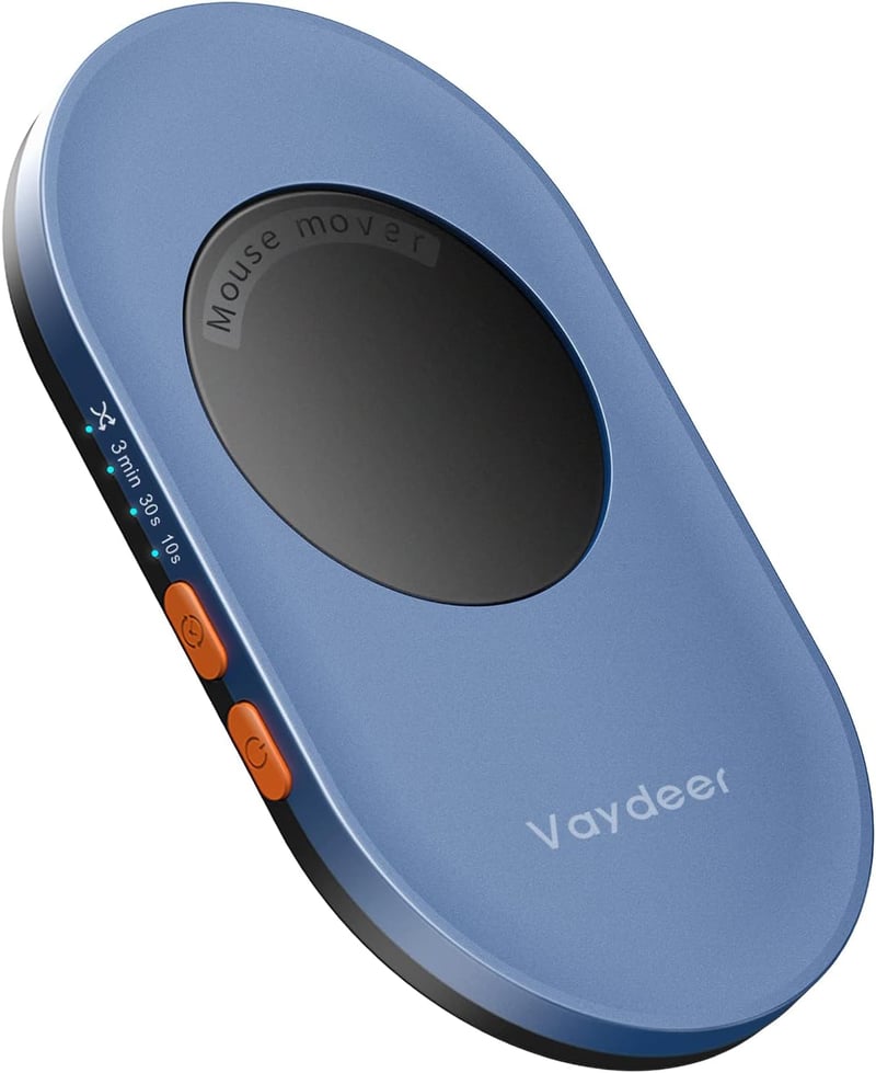 VAYDEER Ultra Vékony Egérmozgató Időzítővel - Hangtalan, Észlelhetetlen PC Aktiváló - Illesztőprogram Nélküli Kék Egérmozgató Windows és Mac - blue