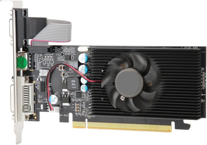 VBESTLIFE GT210 1GB DDR2 Videokártya - Alacsony zajszintű PCI Express 2.0 Grafikus Kártya DVI/HDMI/VGA Csatlakozókkal, 1080p Full HD Felbont