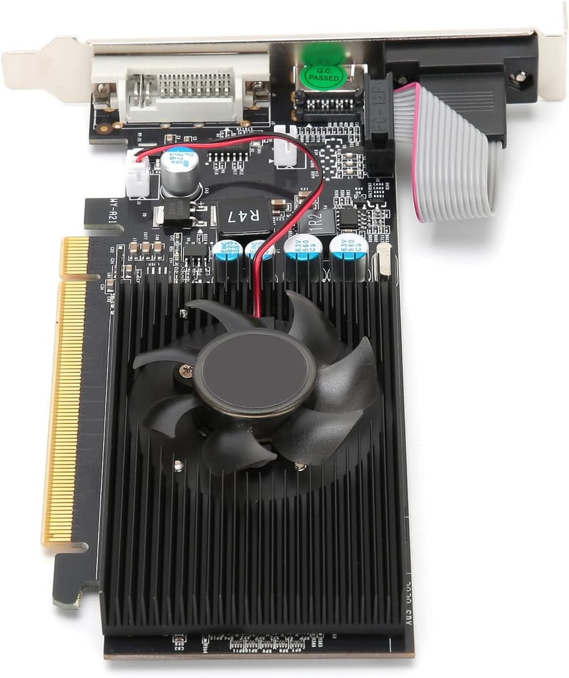 VBESTLIFE GT210 1GB DDR2 Videokártya - Alacsony zajszintű PCI Express 2.0 Grafikus Kártya DVI/HDMI/VGA Csatlakozókkal, 1080p Full HD Felbont