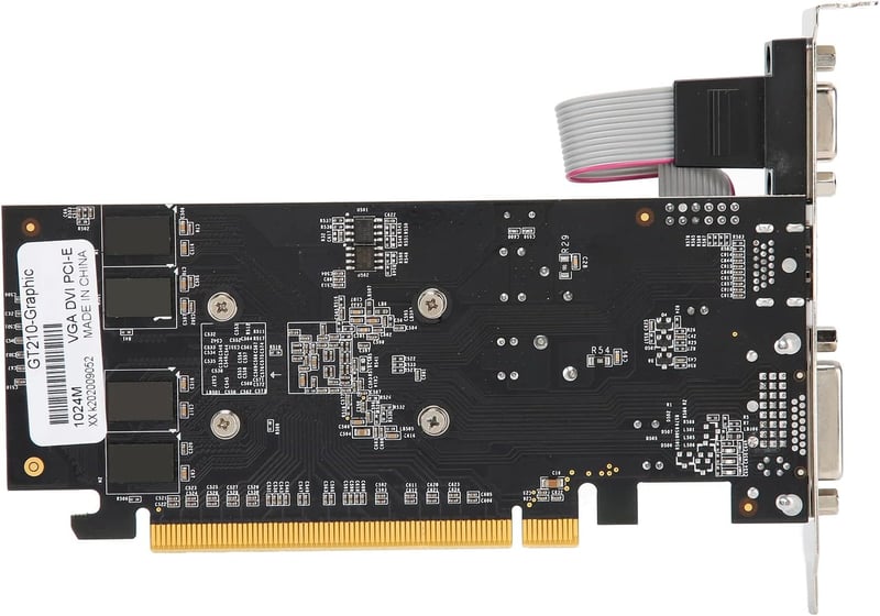 VBESTLIFE GT210 1GB DDR2 Videokártya - Alacsony zajszintű PCI Express 2.0 Grafikus Kártya DVI/HDMI/VGA Csatlakozókkal, 1080p Full HD Felbont