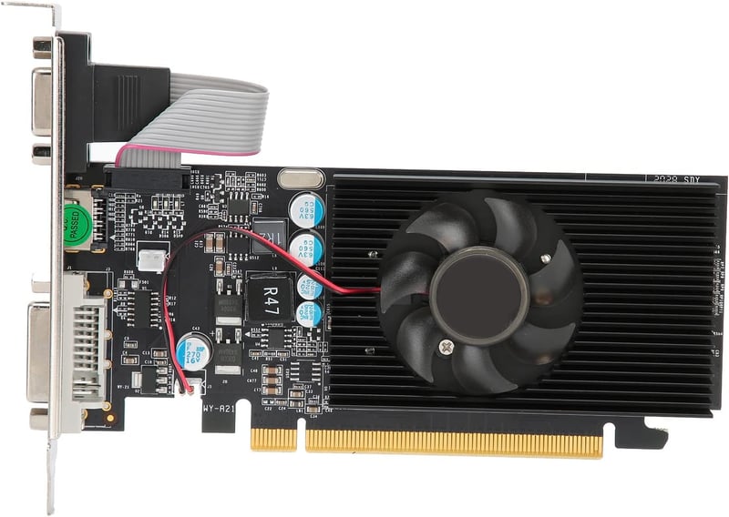 VBESTLIFE GT210 1GB DDR2 Videokártya - Alacsony zajszintű PCI Express 2.0 Grafikus Kártya DVI/HDMI/VGA Csatlakozókkal, 1080p Full HD Felbont