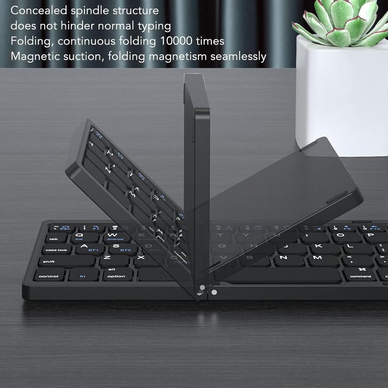 VBESTLIFE Összecsukható Bluetooth Billentyűzet 81 Gomb Vezeték Nélküli Hordozható USB-C