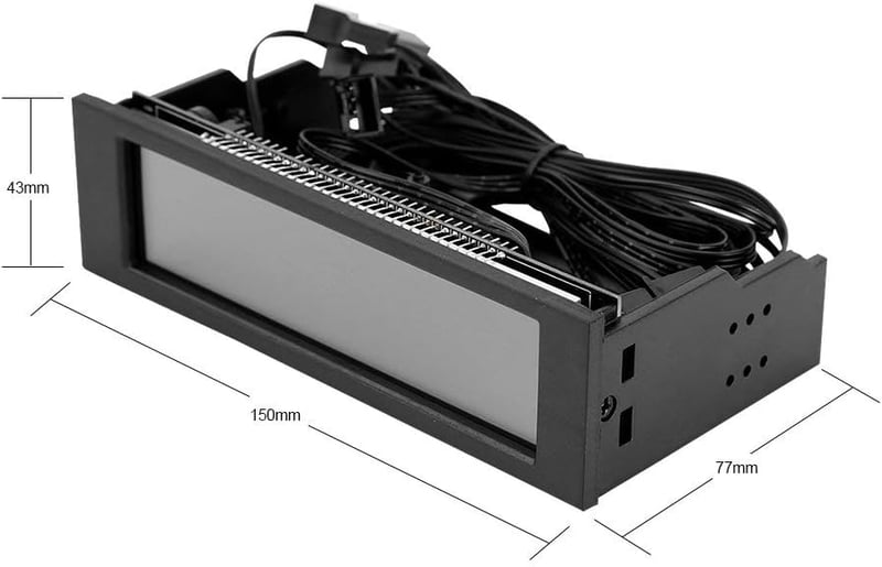 VBESTLIFE PC ventilátor szabályozó 5 ventilátorhoz LCD kijelzővel hőmérséklet szenzorral