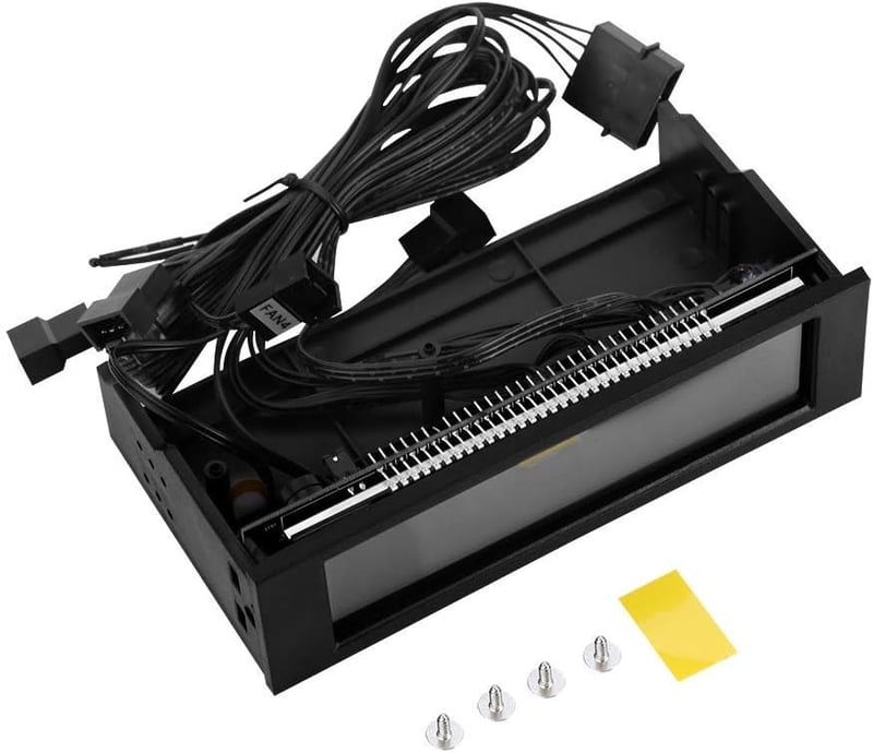 VBESTLIFE PC ventilátor szabályozó 5 ventilátorhoz LCD kijelzővel hőmérséklet szenzorral