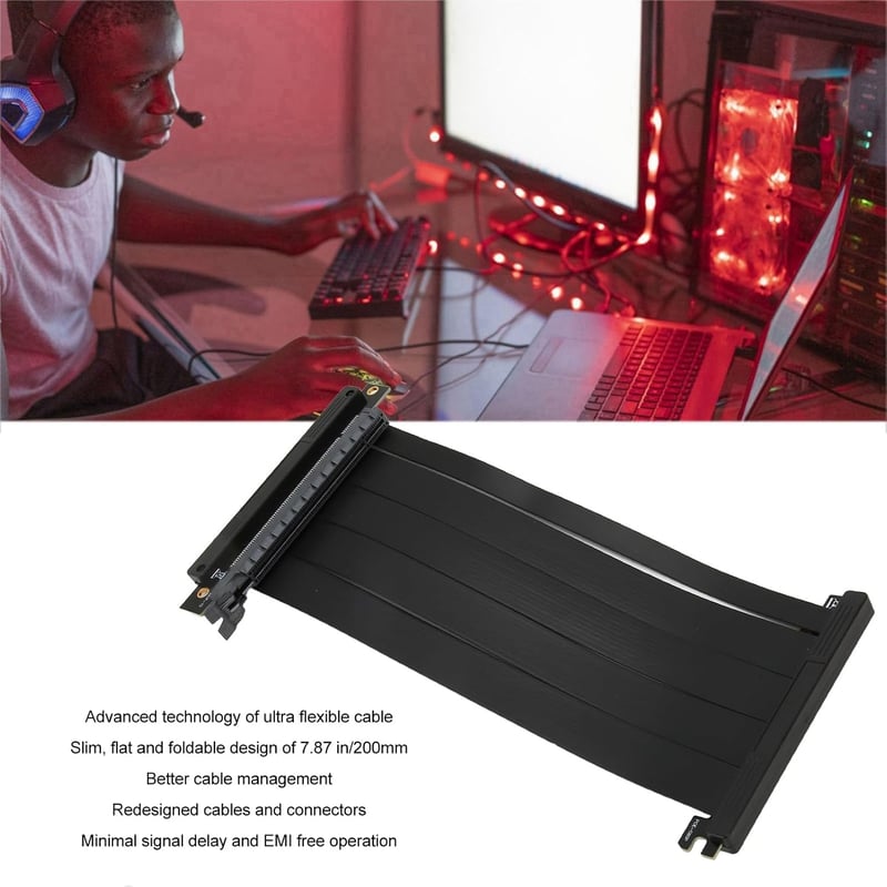 VBESTLIFE PCIe 4.0 Grafikus Kártya Hosszabbító Kábel X16 Gaming Riser