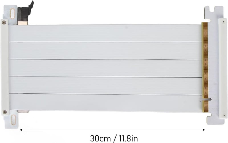 VBESTLIFE PCIe 4.0 X16 Riser kábel fehér, GPU bővítő 180° RTX 4090/4080/4070/RX7900
